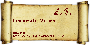 Lövenfeld Vilmos névjegykártya
